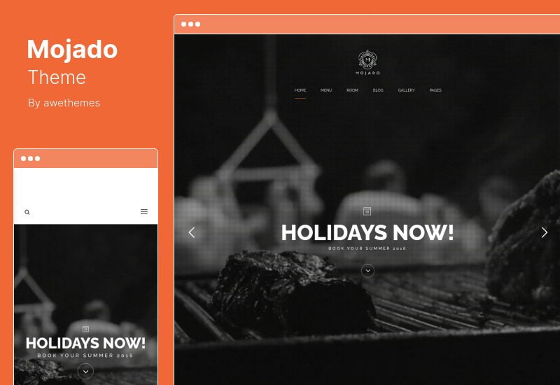 Mojado 主題 - 移動友好的酒店 WordPress 主題