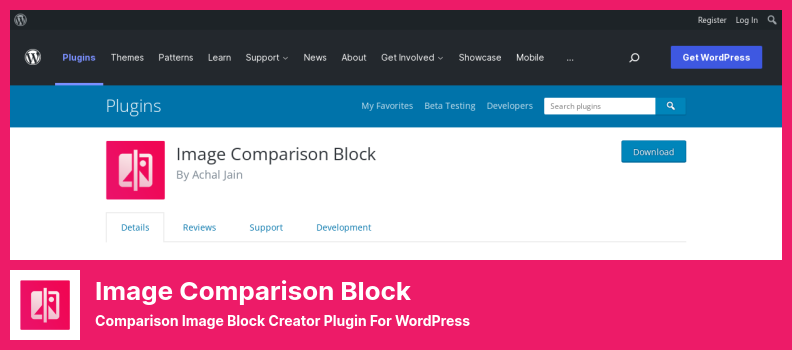 Plugin de bloco de comparação de imagem - Plugin de criação de bloco de imagem de comparação para WordPress