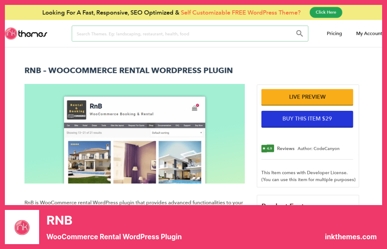 RNB Plugin - البرنامج المساعد WooCommerce Rental WordPress