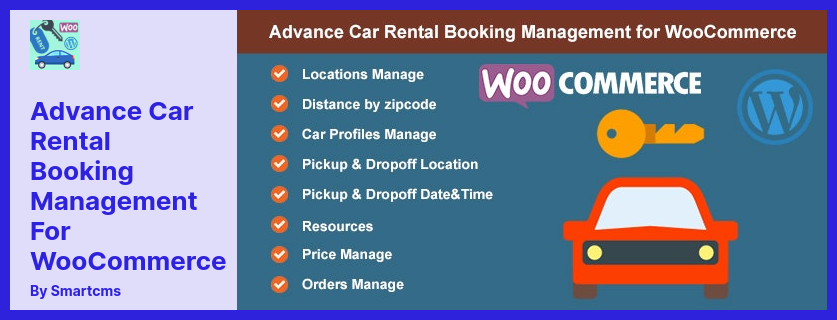 إدارة حجز تأجير السيارات المتقدمة لبرنامج WooCommerce الإضافي - مكون إضافي مفيد لخدمة تأجير السيارات