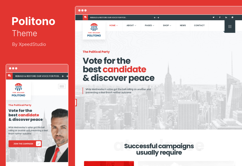 Politano Theme – WordPress-Theme für politische Wahlkampagnen
