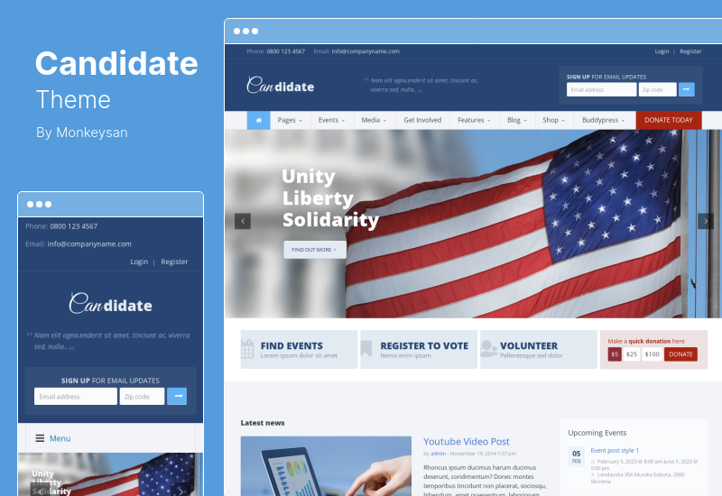 Kandidatenthema – Politisches Nonprofit-Church-WordPress-Thema