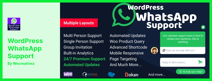 WordPress WhatsApp 支持插件 - 提供更好、更簡單的溝通方式