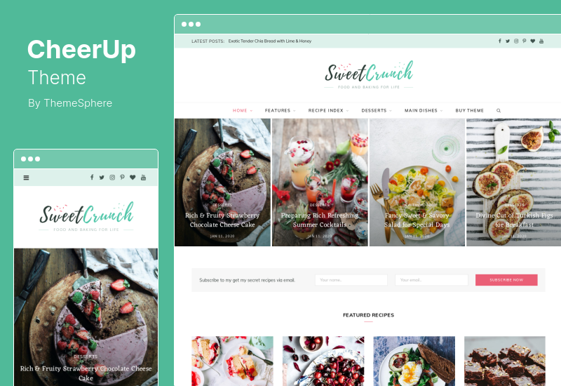 CheerUp Theme - Mâncare, Blog Magazine Tema WordPress