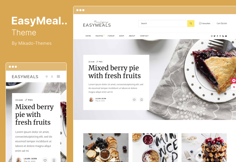 EasyMeals 主題 - 美食博客 WordPress 主題