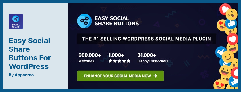 WordPress 插件的簡易社交分享按鈕 - 使用簡易社交分享按鈕增強您的社交媒體