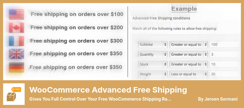 WooCommerce 高級免費送貨插件 - 讓您完全控制免費 WooCommerce 運費