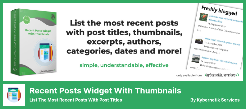 Widget de Posts Recentes com Plugin de Miniaturas - Liste os Posts Mais Recentes com Títulos de Post