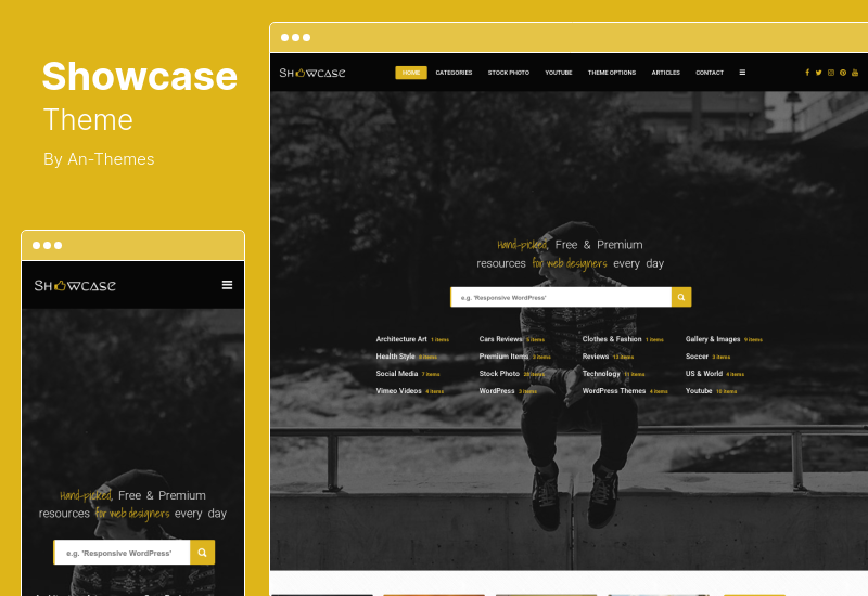 Tema de vitrine - Tema de blog de grade e alvenaria do WordPress responsivo
