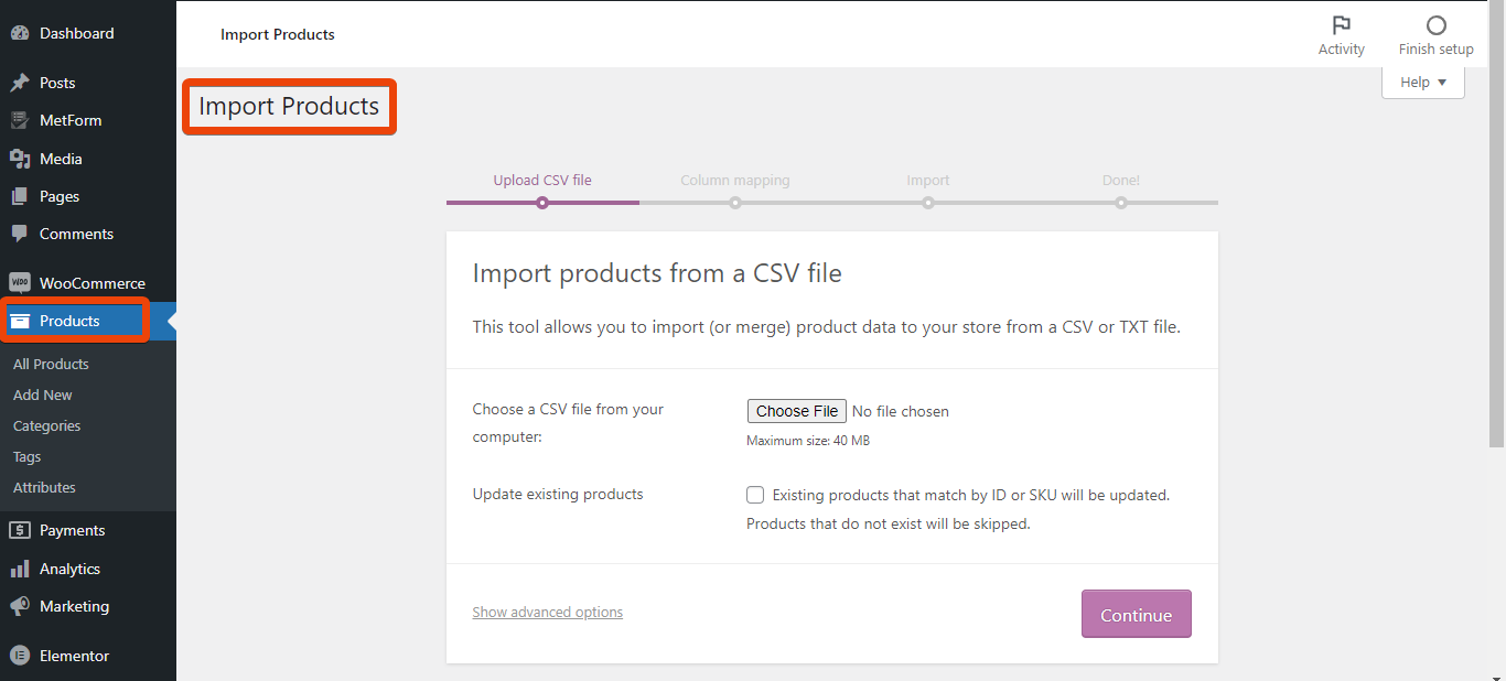WooCommerce'de shopify ürünlerini içe aktar