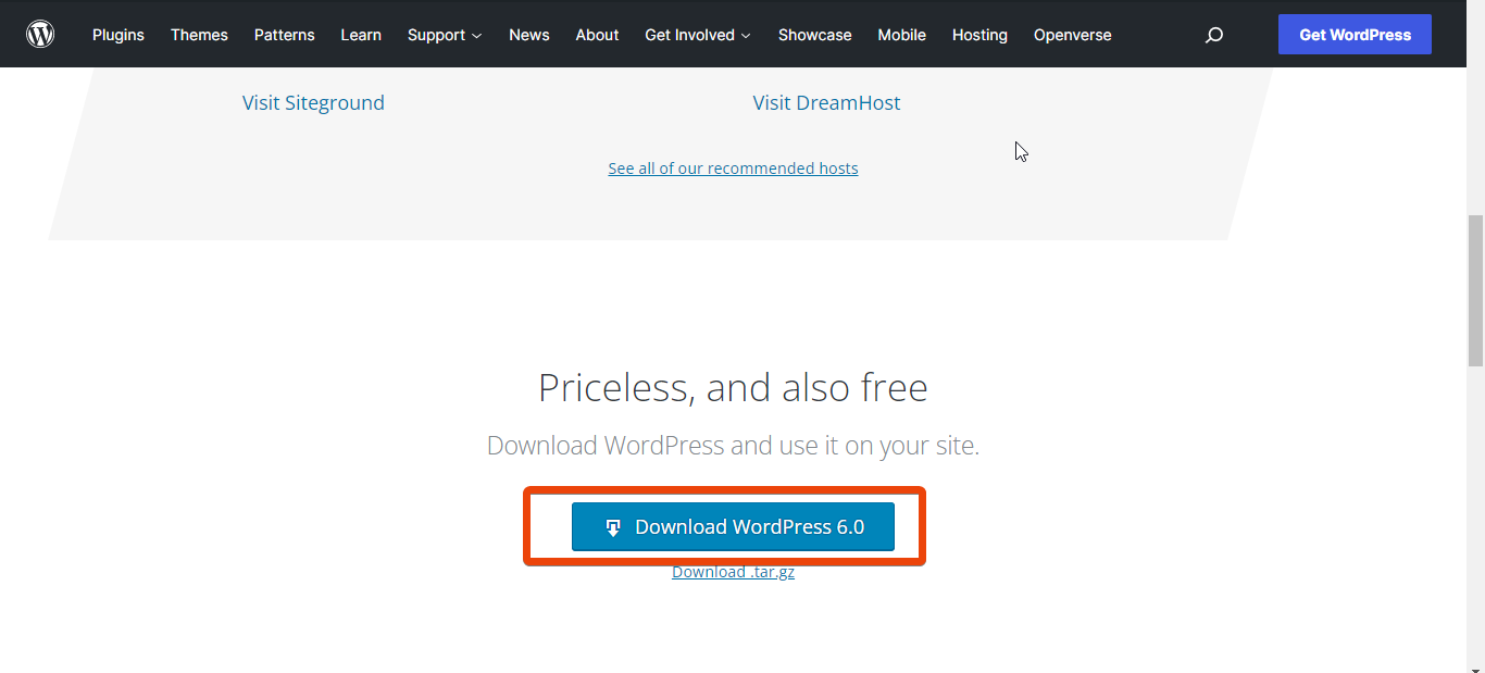 WordPress'i indirin