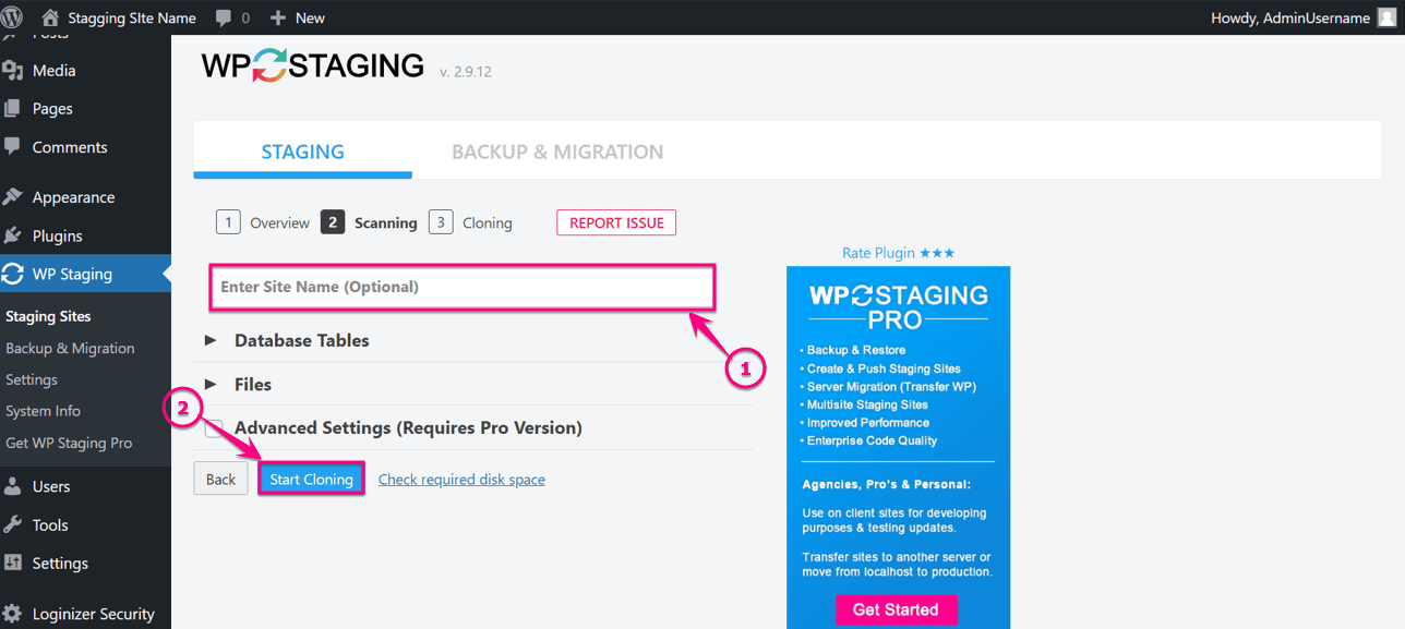 Clonación del sitio web provisional de WP