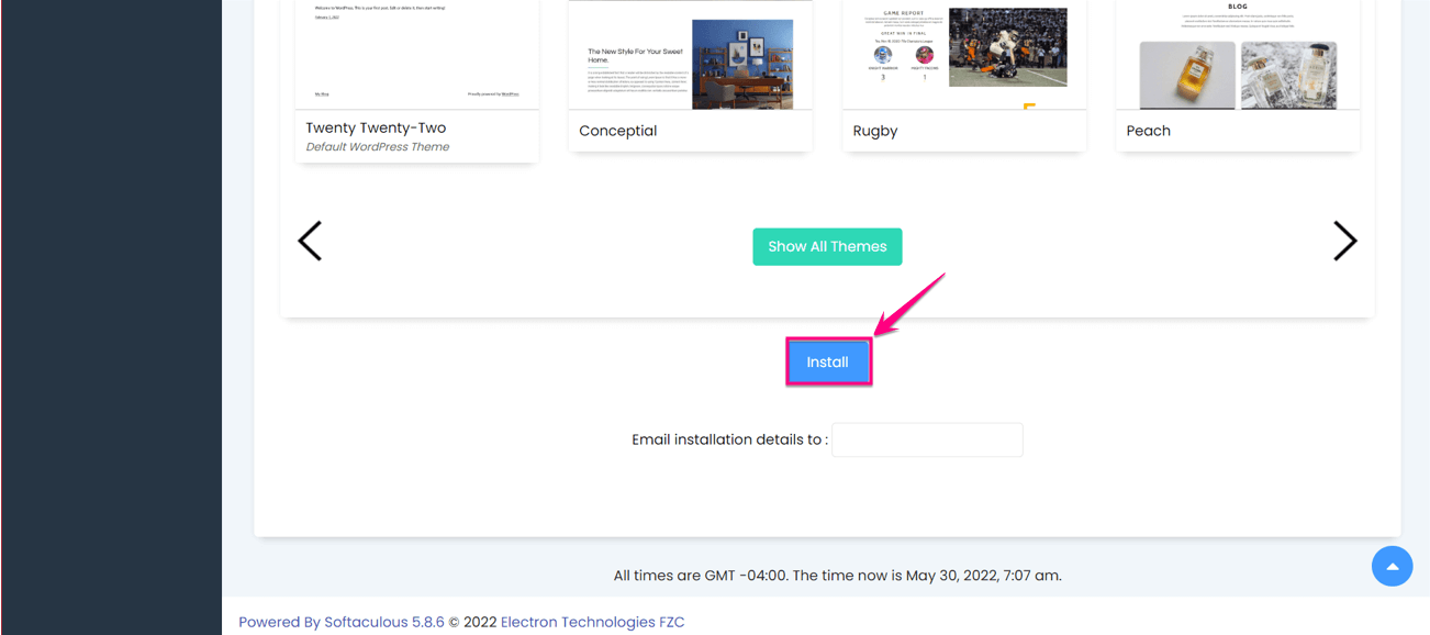 Instalar el sitio web de prueba de WordPress