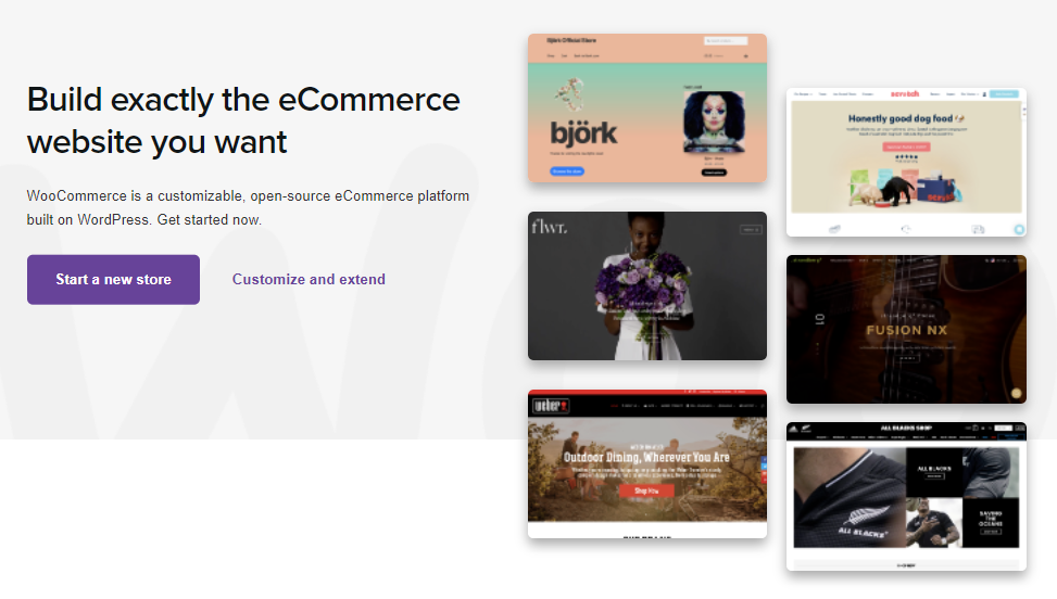 الصفحة الرئيسية لـ WooCommerce