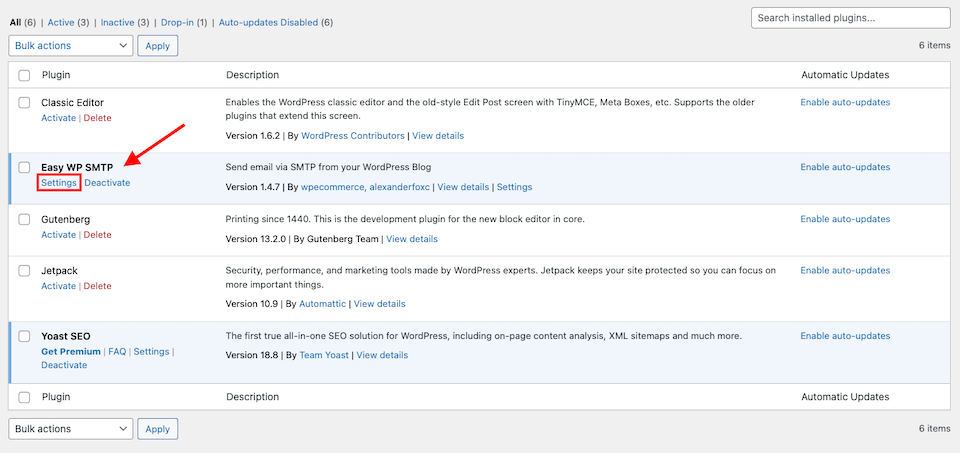 SMTP-WordPress