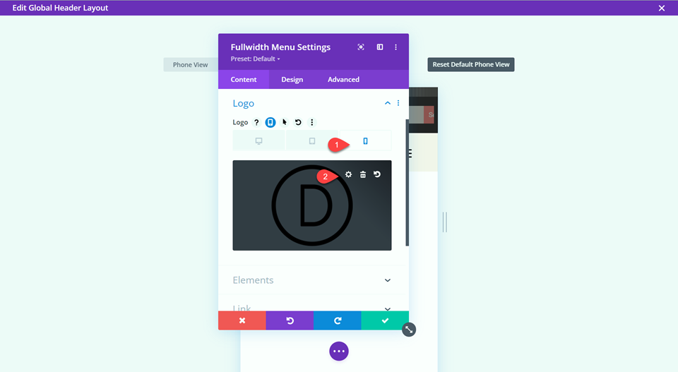 Divi 响应式徽标全宽菜单上传响应式徽标