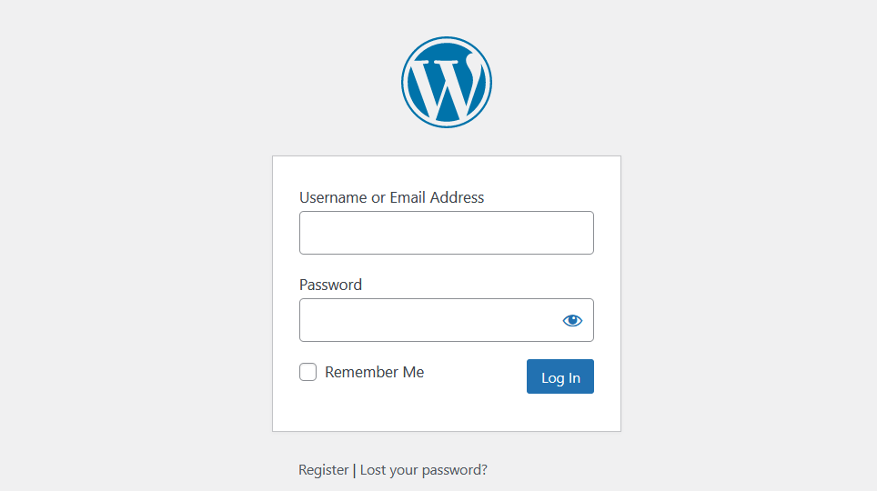 L'écran de connexion WordPress