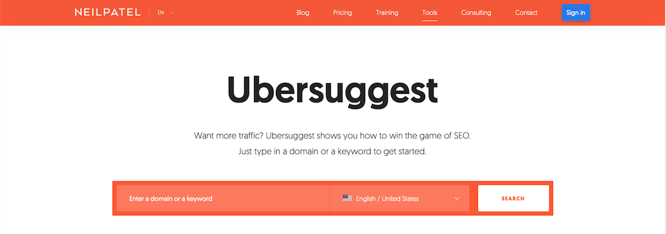 ubersuggest ของ Neil Patel