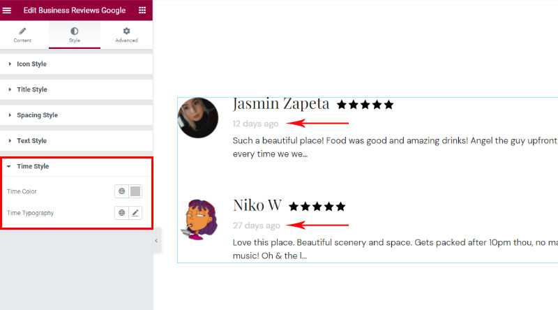 Cómo agregar fácilmente un widget de reseñas de Google en WordPress 15 Time Style section