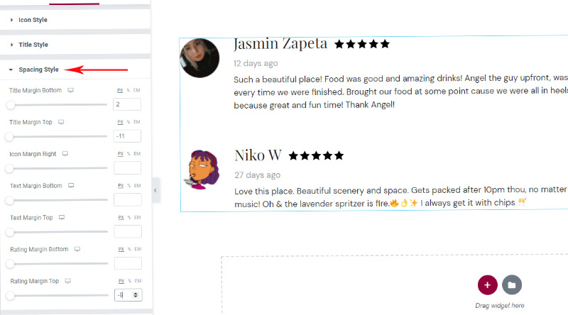Cómo agregar fácilmente un widget de reseñas de Google en WordPress 13 Spacing Style section