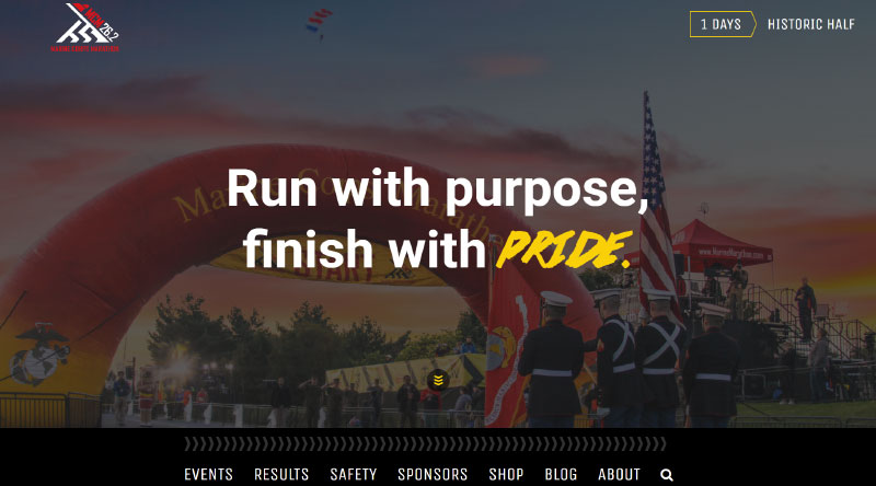 Los 15 mejores ejemplos de inspiración para el diseño de sitios web deportivos 14 Marine Corps Marathon