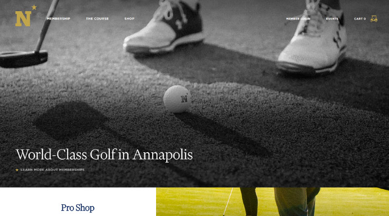 Los 15 mejores ejemplos de inspiración para el diseño de sitios web deportivos 7 Naval Academy Golf Course