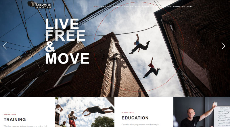 Los 15 mejores ejemplos de inspiración para el diseño de sitios web deportivos 5 Parkour Generations
