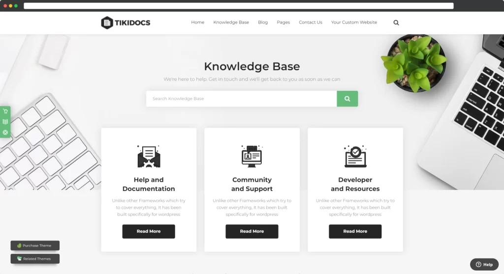 Tikidocs - 知识库和支持论坛 WordPress 主题