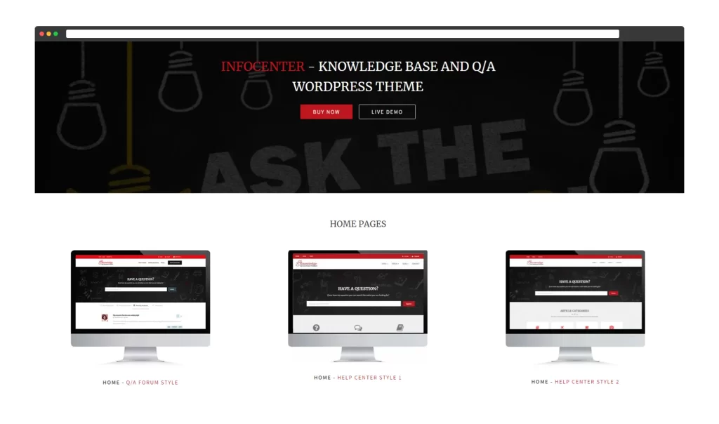 InfoCenter - 知识库和 QA WordPress 主题