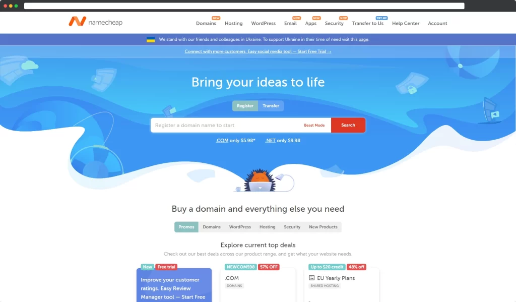 Programme d'affiliation Namecheap