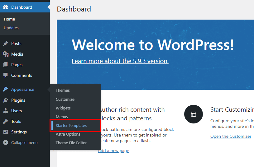 Szablony startowe How To Start a Blog