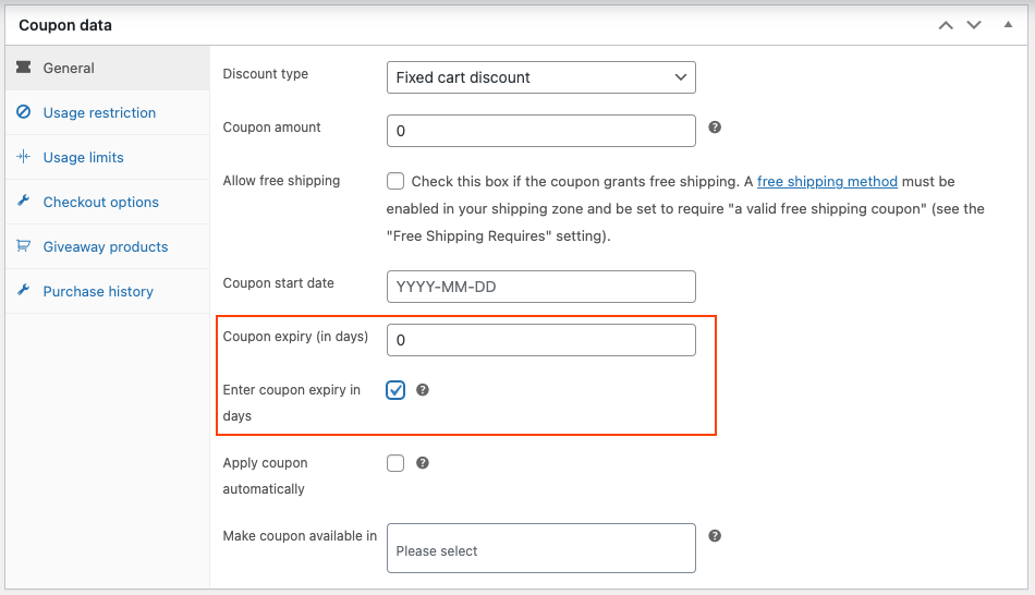 Coupon-Ablaufeinstellungen in Smart Coupons für WooCommerce