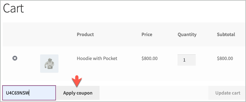 Coupon-Anwendung aus Sicht des Endbenutzers