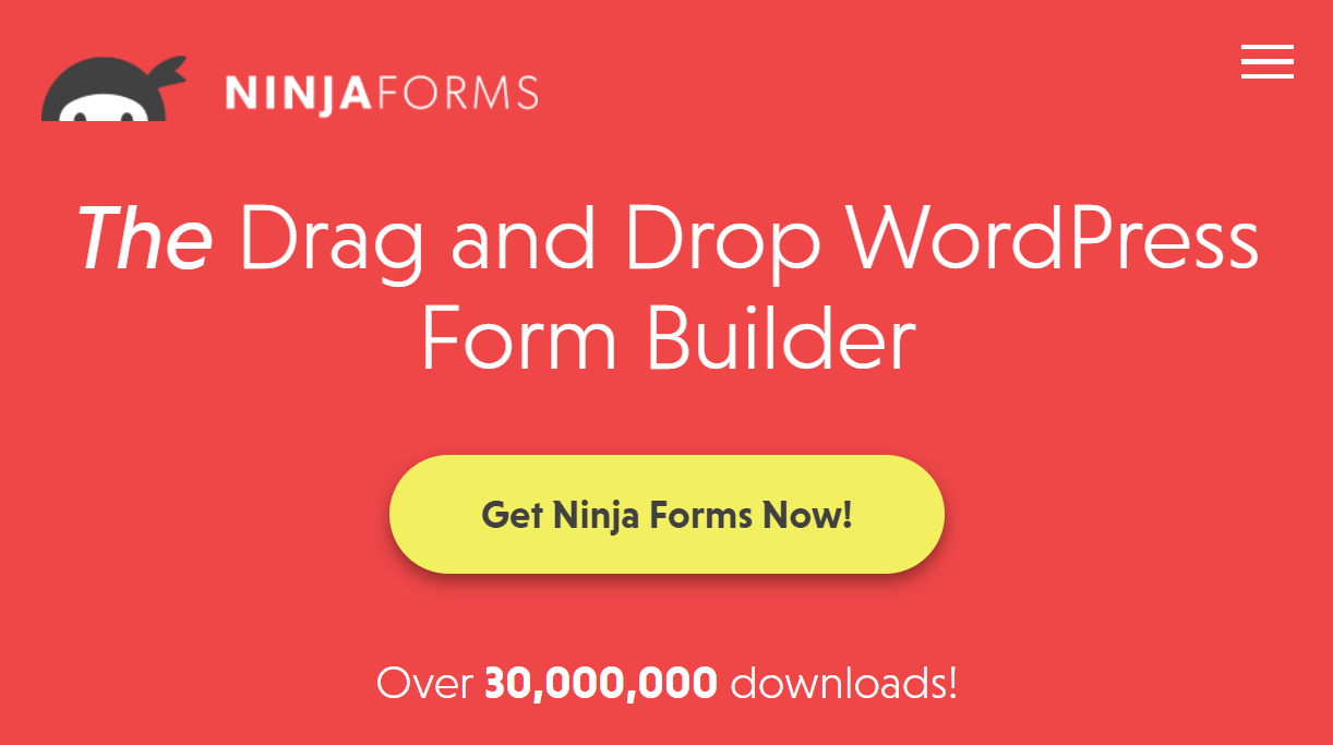 แบบฟอร์มการติดต่อ 7 กับแบบฟอร์มนินจา: การเปรียบเทียบโดยละเอียด 5 Ninja Forms landing page