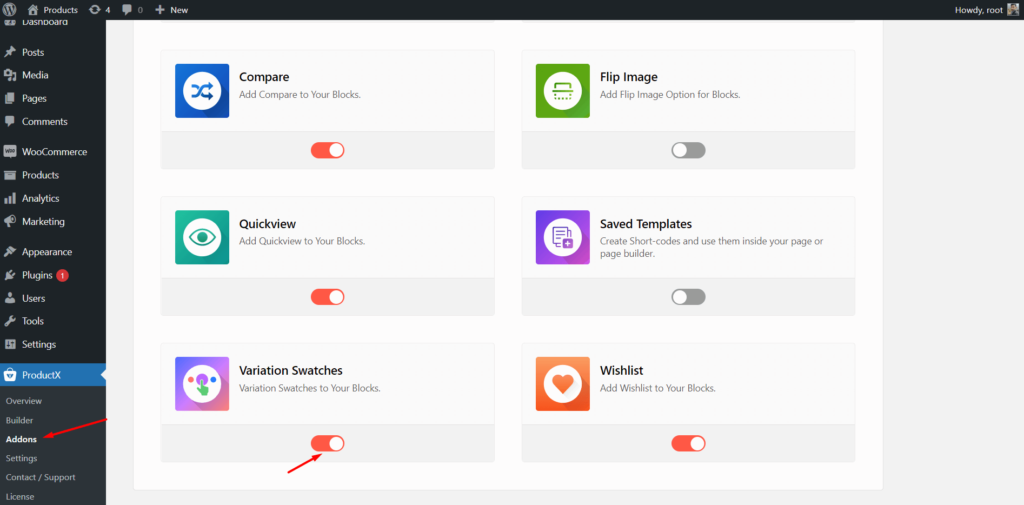 Memperkenalkan Addon Swatch Variasi WooCommerce untuk ProductX 2 Turn on Variations Swatches Addon