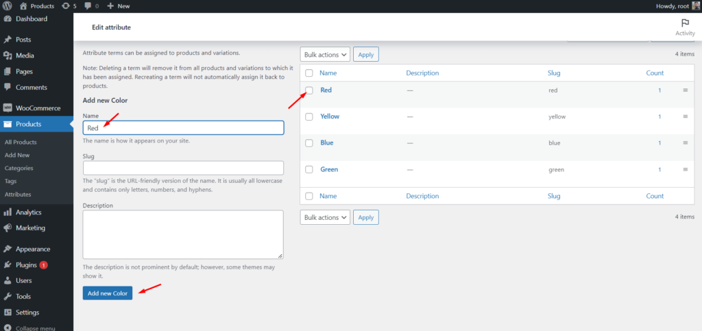 Comment créer des variantes de produits WooCommerce 3 configure attribute