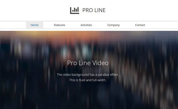 Templat Video Bootstrap Pro Line Gratis