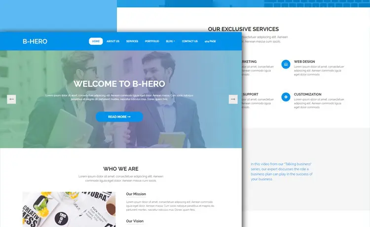 Templat Video Bootstrap B Hero Gratis