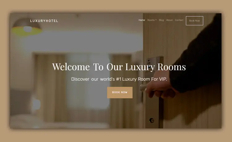 Templat Video Bootstrap Hotel Mewah Gratis