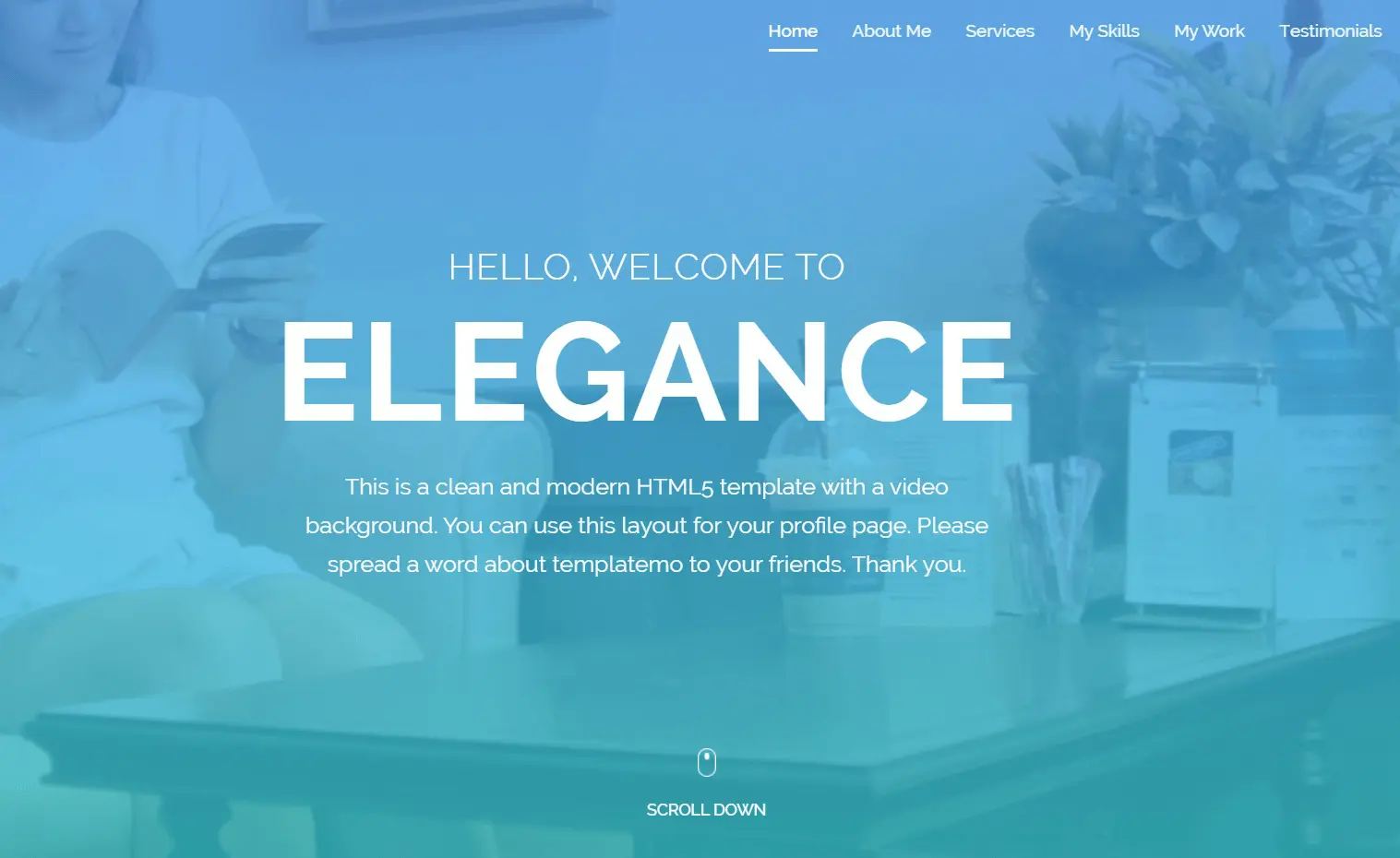 Template Video Bootstrap Gratis Elegence