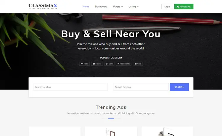 Template Profil Pengguna Bootstrap Gratis Classimax