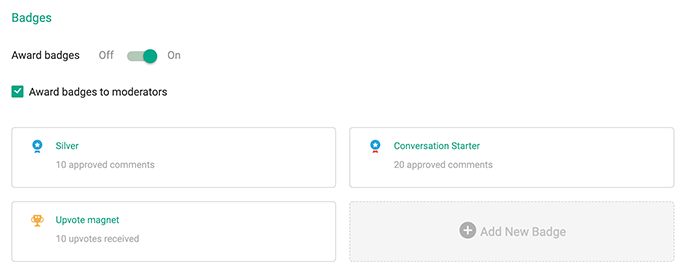 Distintivi di commento Comment badges