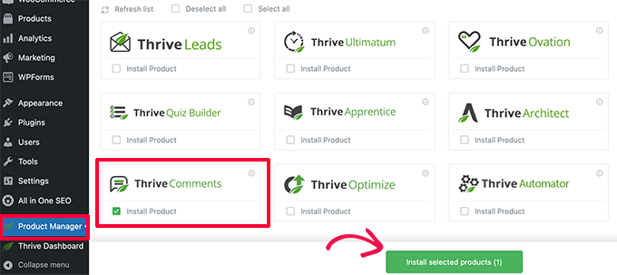 Installa Thrive Commenti Install Thrive Comments