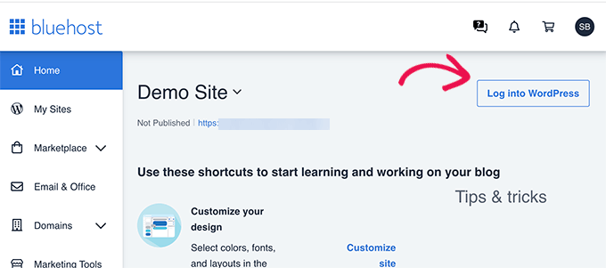 Accedi al tuo sito Web WordPress Login to your WordPress website