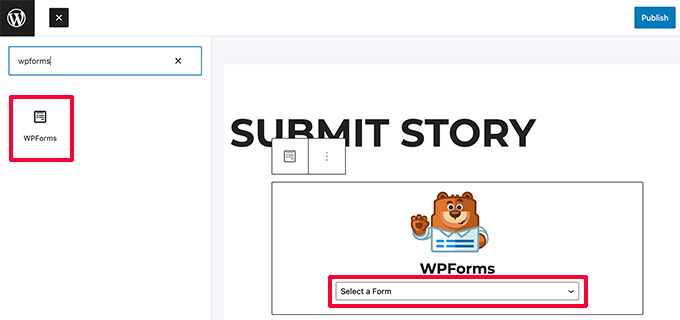 Aggiungi un modulo a un post o a una pagina Add form to a post or page