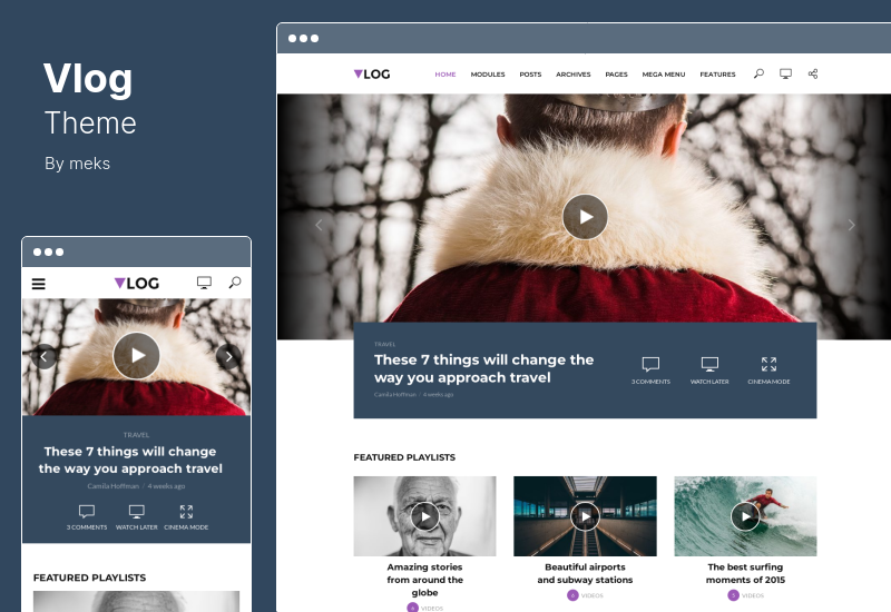 Thème Vlog - Thème WordPress pour podcast de blog vidéo