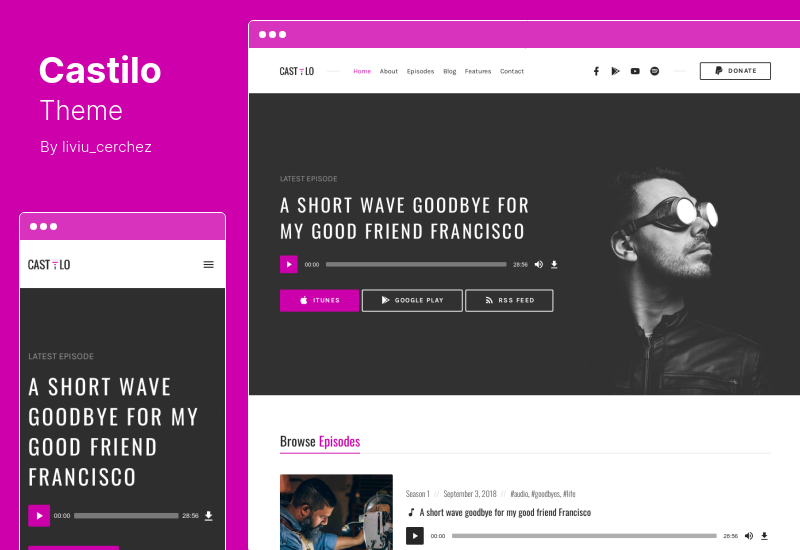 Thème Castilo - Thème WordPress pour podcast audio