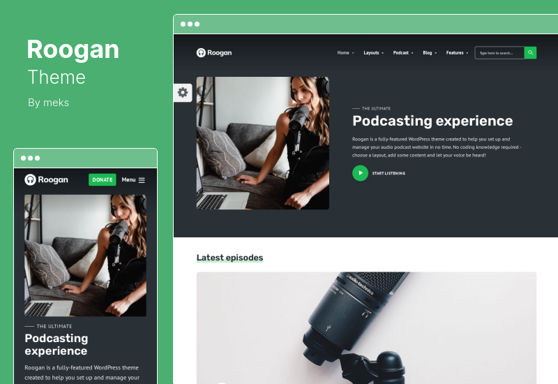 Thème Roogan - Thème WordPress pour podcasts