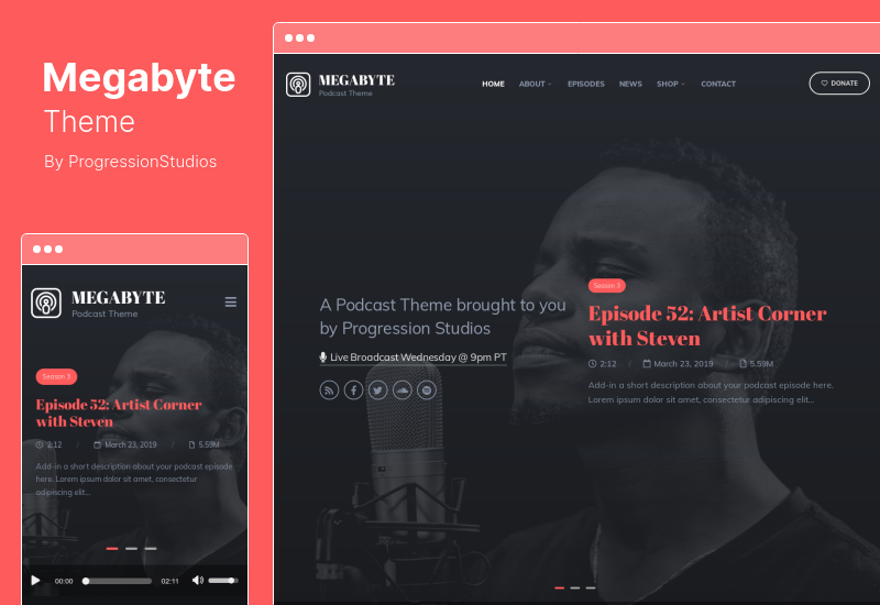 Thème Megabyte - Thème WordPress Podcast Audio