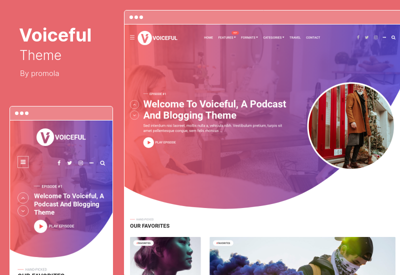 Thème vocal - Un thème WordPress de blog de podcast